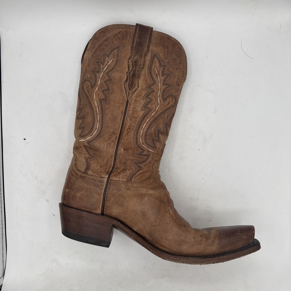 Lucchese Cassidy Boots Women 10B M4999 Brown Goat Leather Snip Toe Cowboy Boots - Picture 4 of 13